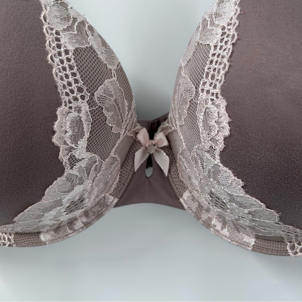 Victoria's Secret Perfect Shape Dusty Mauve Lace Bra.